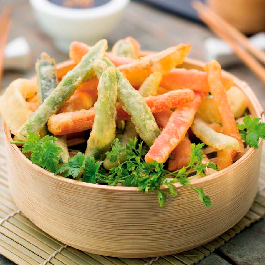 verdura en tempura