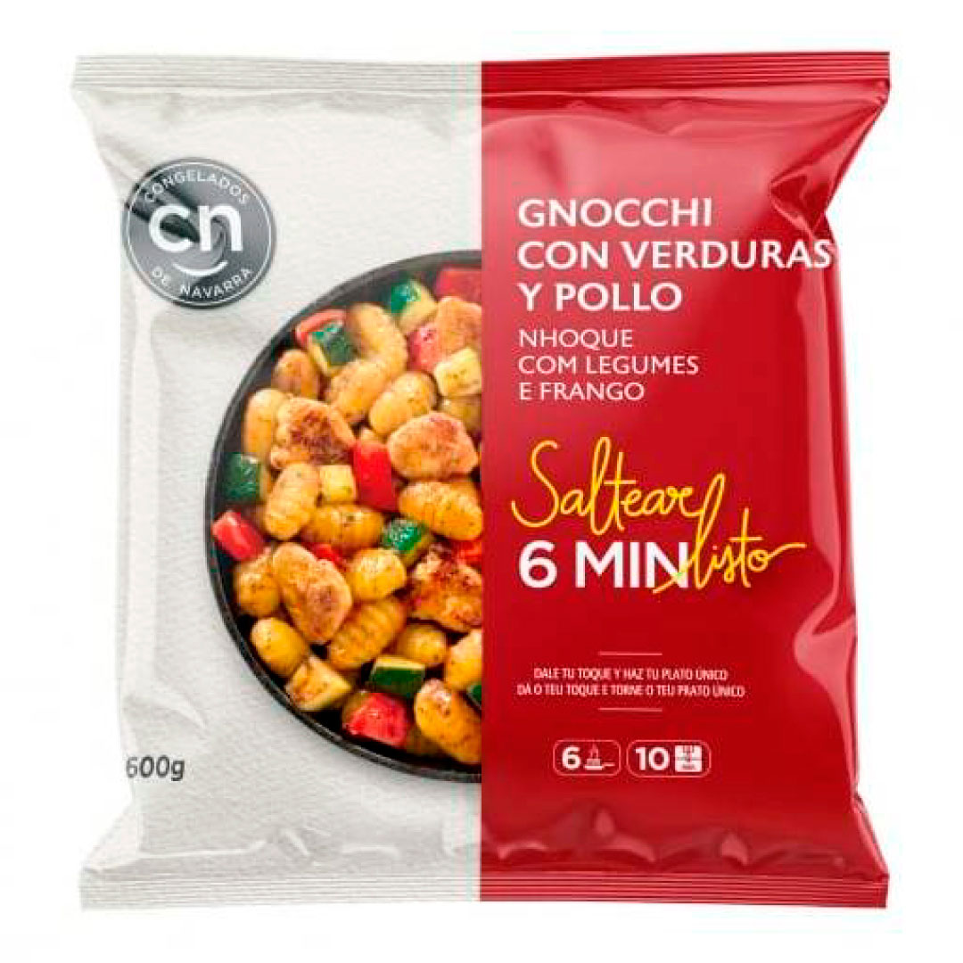 gnocchi verduras y pollo
