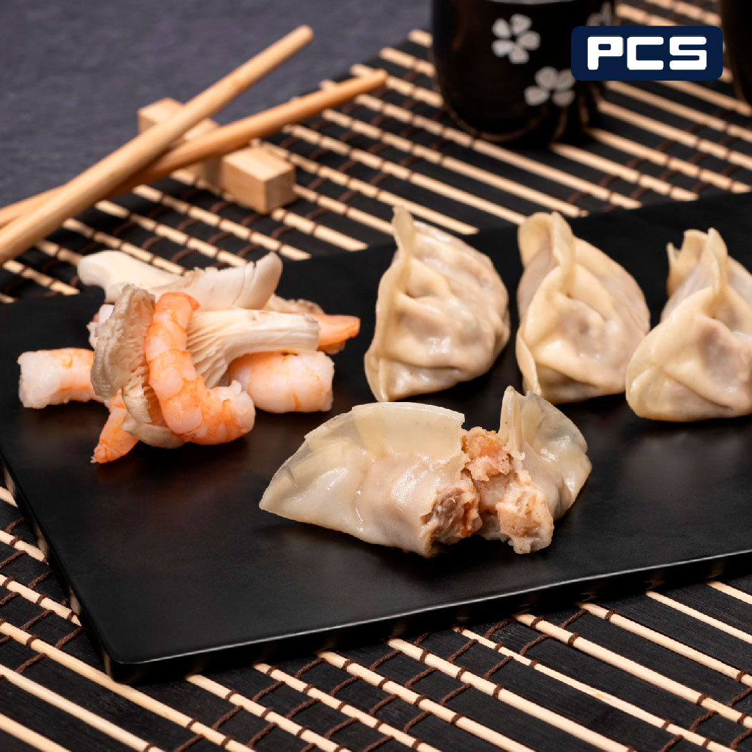 gyozas con langostinos